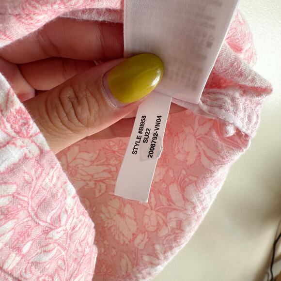 J. Crew Pink + White Floral Print Ultimate Everyday Button Up Shirt - Size 4 - Picture 7 of 10